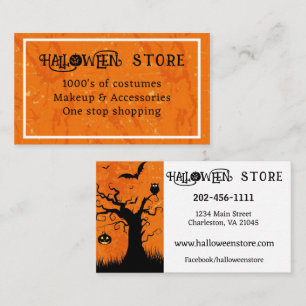 Personalise Halloween Store Costume Shop Business Card