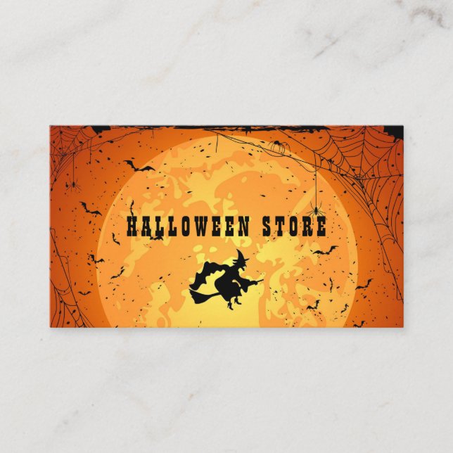 Personalise Halloween Store Pumpkin Patch Business Card (Front)