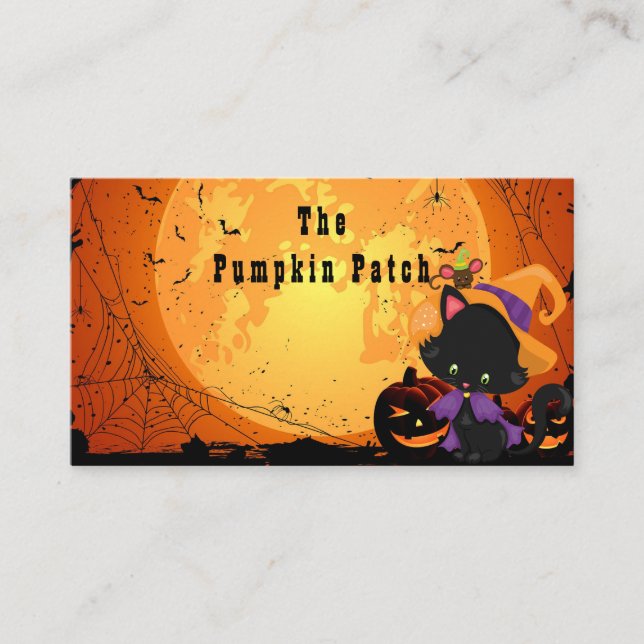 Personalise Halloween Store - Pumpkin Patch Business Card (Front)