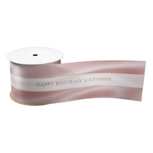 Personalise "Happy Birthday" Faux Girly Pink Satin Ribbon