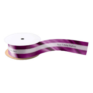 Personalise "Happy Birthday" Faux Orchid Satin Ribbon