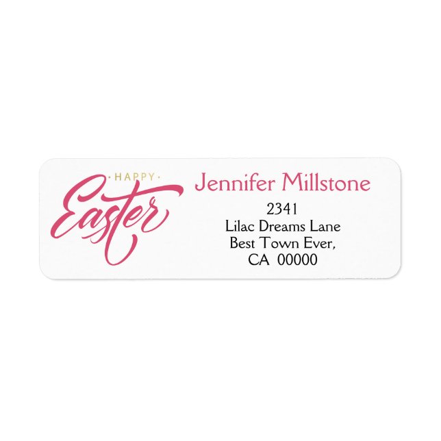 Personalise. Happy Easter. Return Address Label.  Return Address Label (Front)