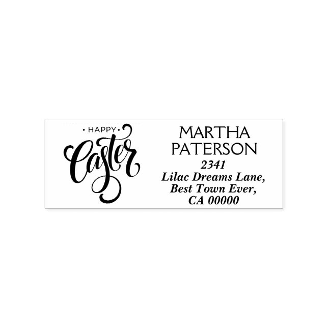 Personalise Happy Easter Symbol.  Rubber Stamp (Imprint)