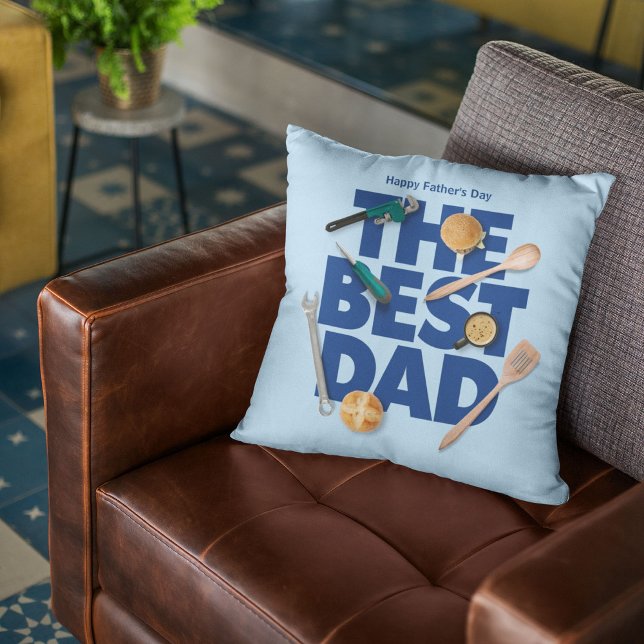 Personalise Happy Father's Day | The Best Dad Cushion (Creator Uploaded)