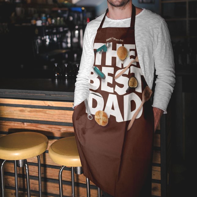 Personalise Happy Father's Day | The Best Dad-Dark Apron (Creator Uploaded)