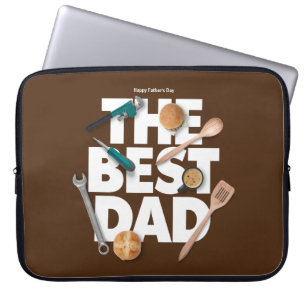Personalise Happy Father's Day The Best Dad-Dark Laptop Sleeve