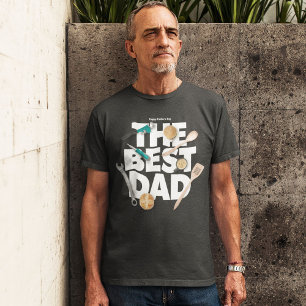 Personalise Happy Father's Day The Best Dad-Dark T-Shirt