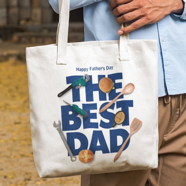 Personalise Happy Father's Day | The Best Dad Tote Bag (Creator Uploaded)