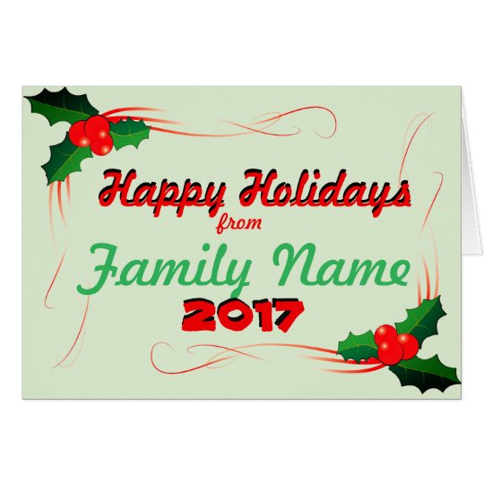 Personalise Happy Holiday 2017 Card