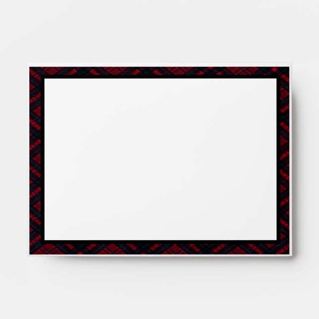 Personalise Happy Holidays Red Plaid Envelope (Front)
