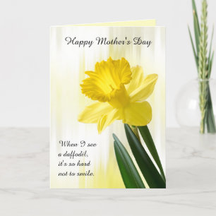 Personalise: Happy Mothers Day Yellow Daffodil Pic Card