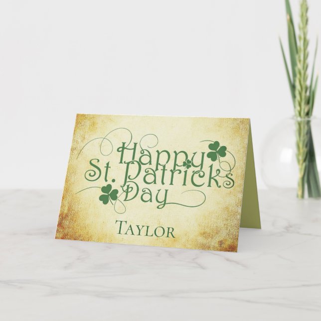 Personalise Happy St Patricks Day Card (Front)