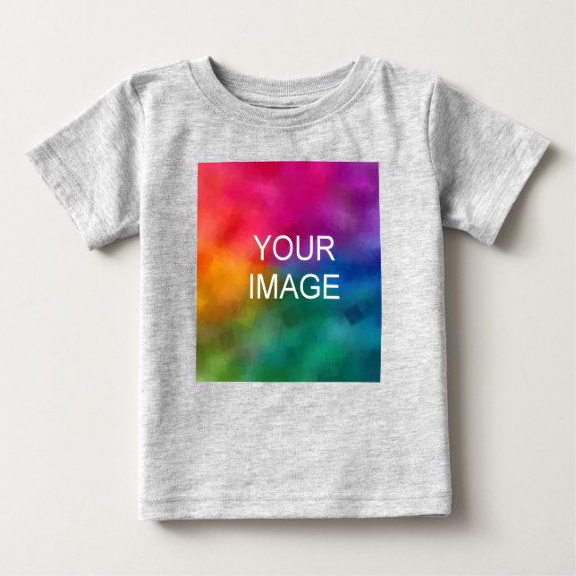 Personalise Heather Grey Colour Template Add Image Baby T-Shirt (Front)