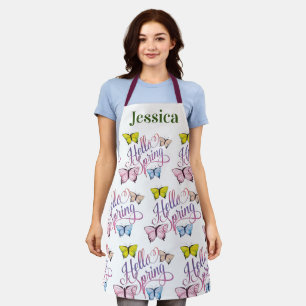 Personalise Hello The Spring Flower Apron