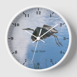 Personalise Heron in flight Clock