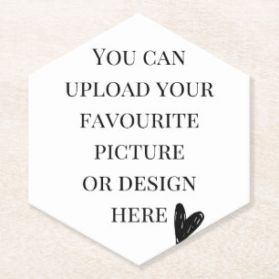 Personalise Hexagon Pointed Top Paper Coaster