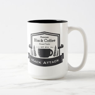 Personalise Hipster Retro Coffee Established Date Two-Tone Coffee Mug