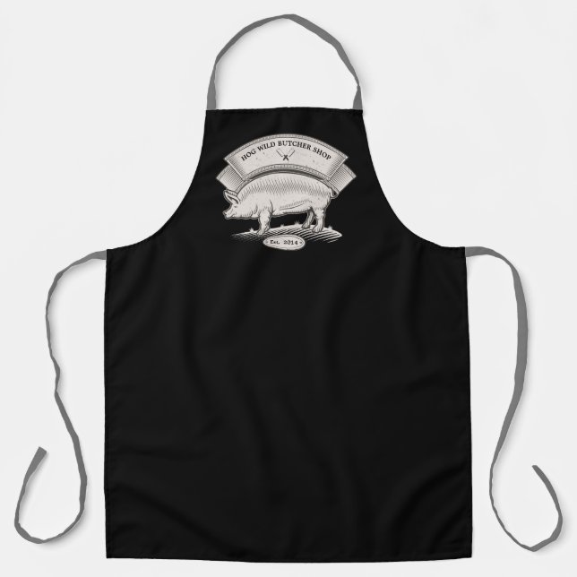 Personalise Hog Meat Butcher Gift Apron (Front)