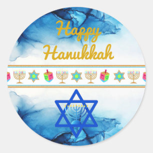 Personalise Holiday HAPPY HANUKKAH Gift Stickers