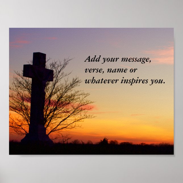 (Personalise) Holy Cross at Sunset Poster (Front)