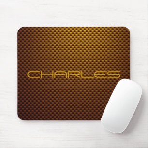Personalise Honey black carbon fibre patterned Mouse Pad