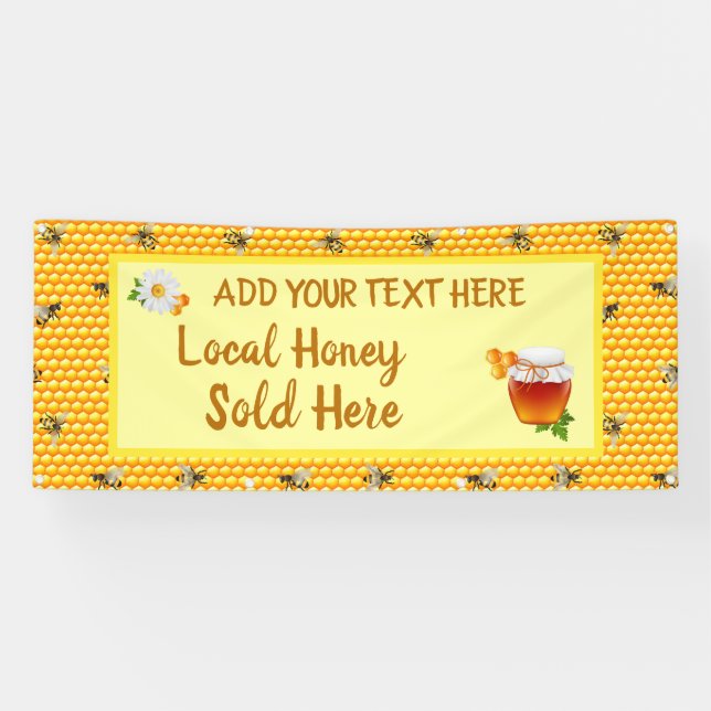 Personalise Honey Business Local Honey Sold Here  Banner (Horizontal)