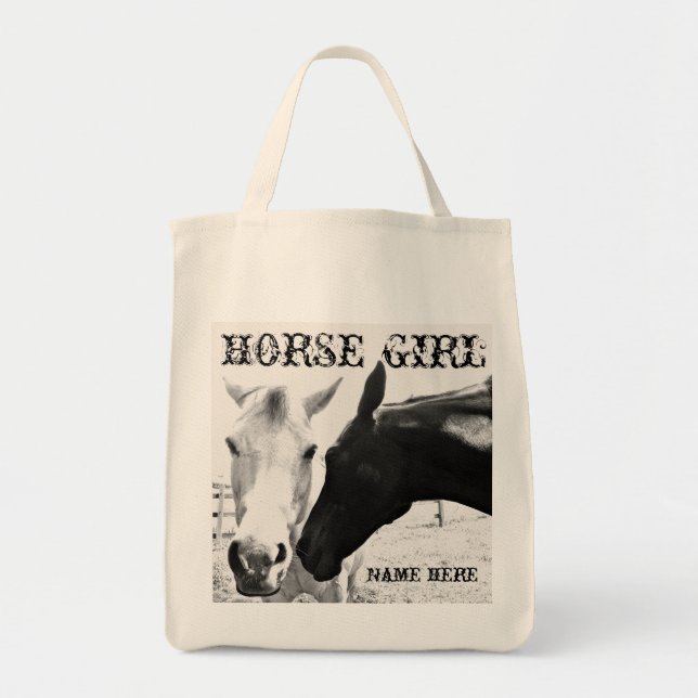 Personalise Horse Girl Tote Bag (Front)