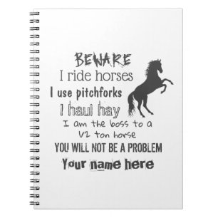 Personalise Horse Rider Spiral Photo Notebook