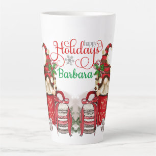 Personalise Hot Coco Holiday Gnomes Latte Mug