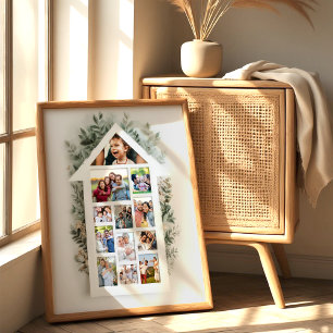 Personalise House Family Photo Collage Poster