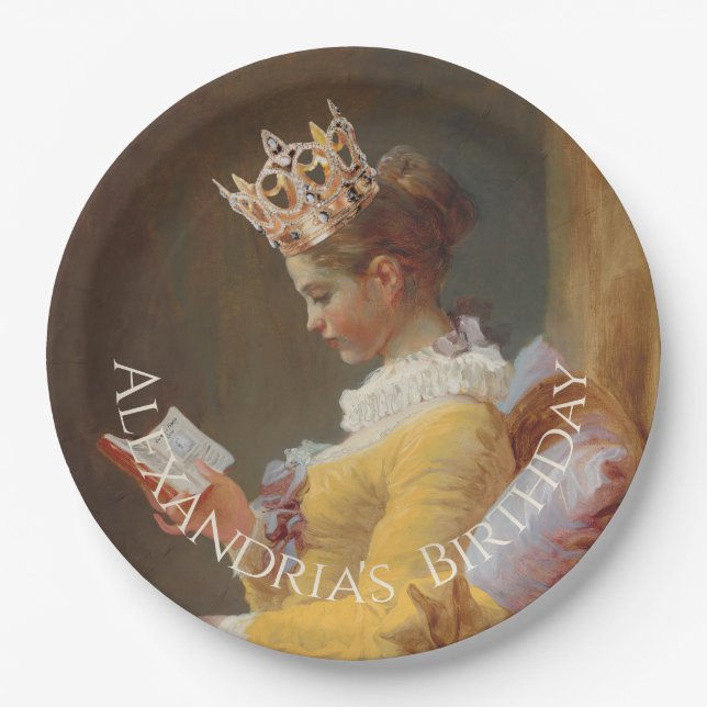 Personalise How to be a Queen Happy birthday Paper Plate (Front)