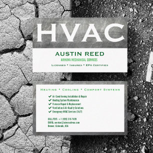 Personalise HVAC Heating Air Cooling Conditioning Business Card