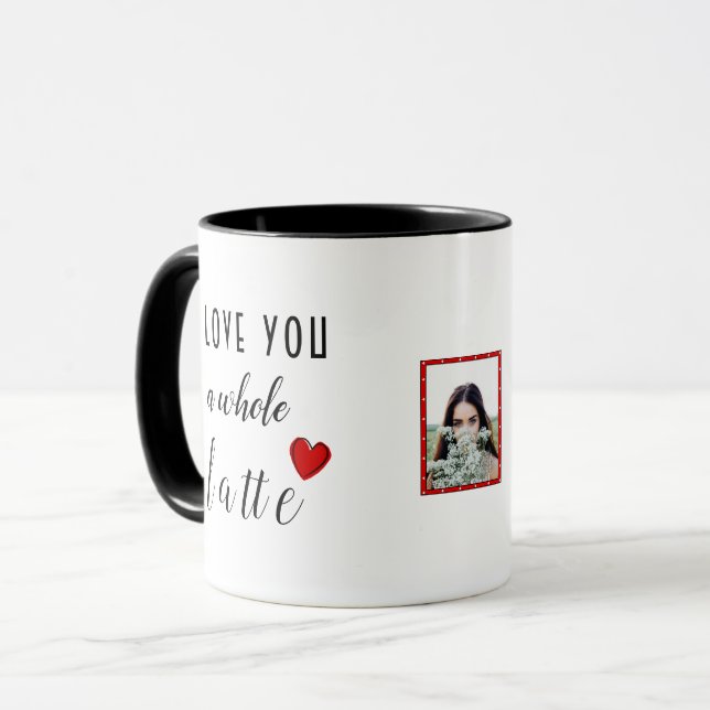 Personalise I Love You A Whole Latte Heart Mug (Front Left)
