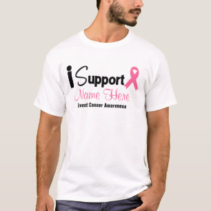 Personalise I Support Breast Cancer Awareness T-Shirt