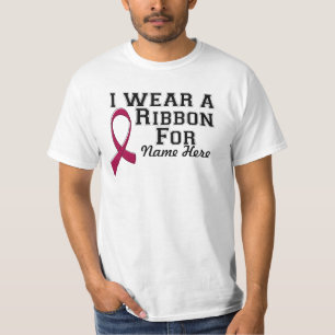 Personalise I Wear a Burgundy Ribbon T-Shirt
