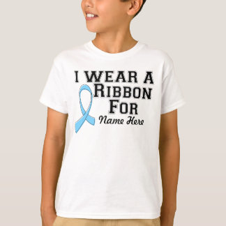 Personalise I Wear a Light Blue Ribbon T-Shirt