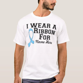 Personalise I Wear a Light Blue Ribbon T-Shirt