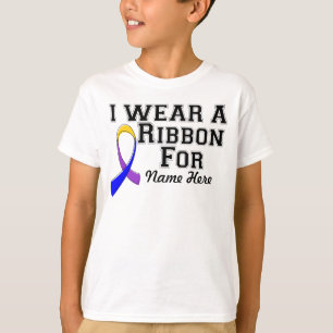 Personalise I Wear a Marigold Blue Purple Ribbon T-Shirt