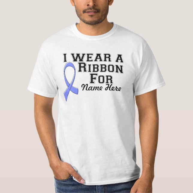 Personalise I Wear a Periwinkle Ribbon T-Shirt (Front)