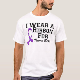 Personalise I Wear a Purple Ribbon T-Shirt