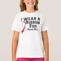 Personalise I Wear a Red and White Ribbon