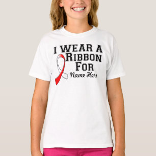 Personalise I Wear a Red and White Ribbon T-Shirt