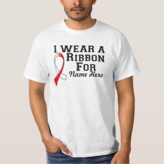 Personalise I Wear a Red and White Ribbon T-Shirt