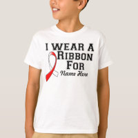 Personalise I Wear a Red and White Ribbon
