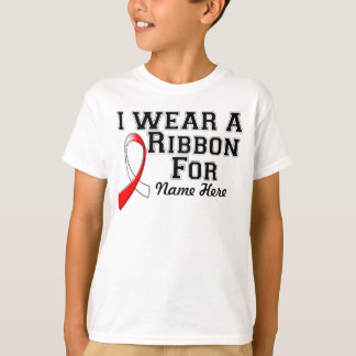 Personalise I Wear a Red and White Ribbon T-Shirt