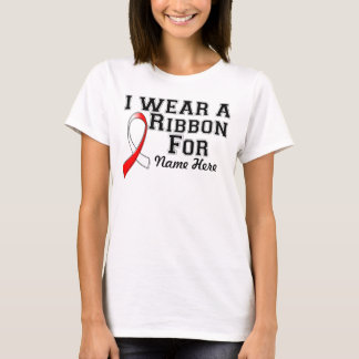 Personalise I Wear a Red and White Ribbon T-Shirt