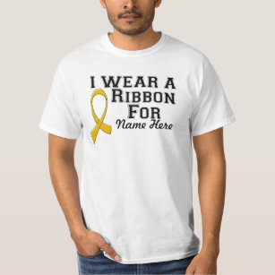 Personalise I Wear an Amber  Ribbon T-Shirt