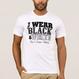 Personalise I Wear Black & White Carcinoid Cancer T-Shirt