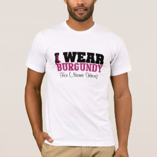 Personalise I Wear Burgundy Multiple Myeloma T-Shirt