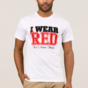 Personalise I Wear Red Blood Cancer T-Shirt